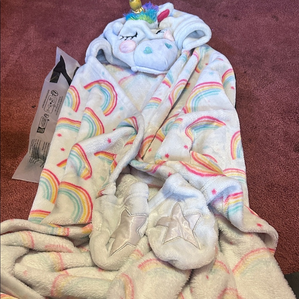 Mainstays Kids Rainbow Hooded Blanket